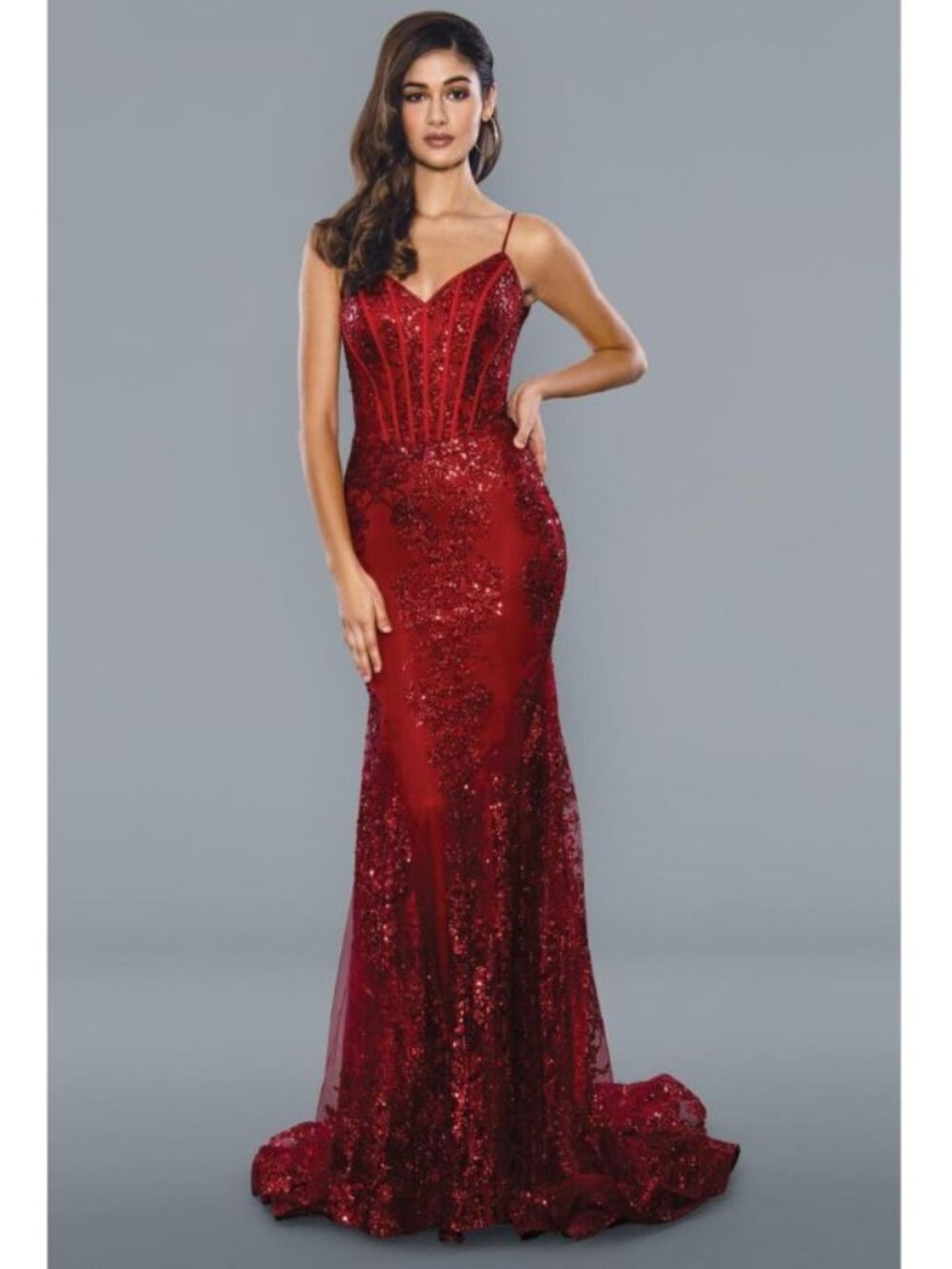 Clearance Lipstick Size 4 Long Sequin Trumpet Prom Dress by Stella Couture 21066